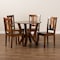 Baxton Studio Noelia Modern and Contemporary Transitional Walnut Brown Finished Wood 5-Piece Dining Set 177-11379-10899-Zoro - alternate 9